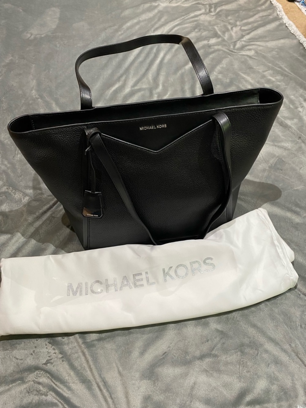 Michael Kors Black Leather Shoulder Tote